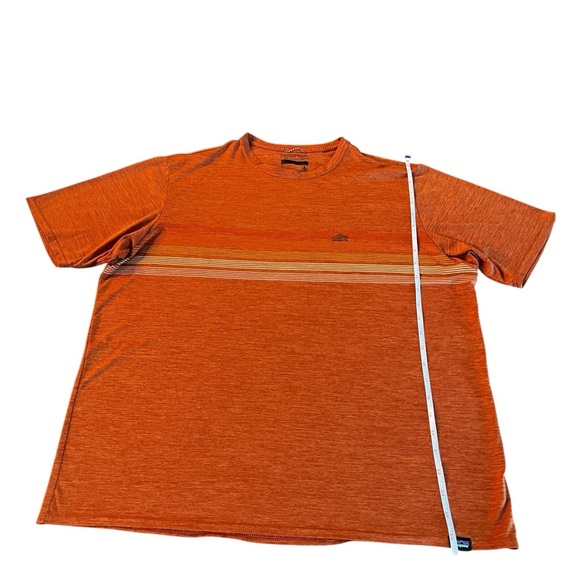 Patagonia Orange Short Sleeve Tee with Stripes Size Men’s Large - Picture 6 of 7